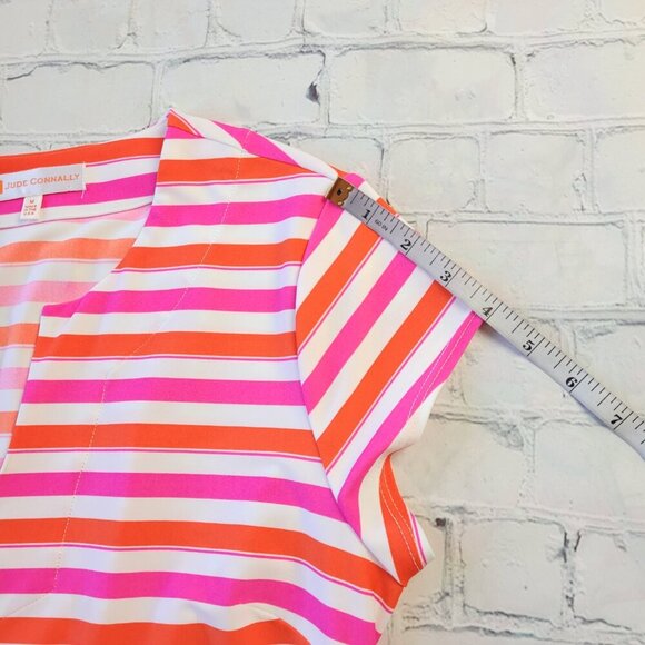 Jude Connally multicolored stripped summer dress fit and flare liquid size M - Picture 9 of 10